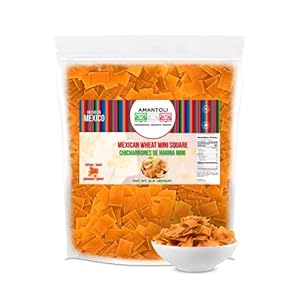 Amantoli - Mexican Duritos Mini Squares Wheat 1Lb (453gr) Snack, Traditional, Crunchy, Delicious | Chicharron / Fritura De Harina En Forma De Cuadrado Para Freir | Made In Mexico.