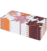 PurpleEssences Fall Harvest Décor Thanksgiving Set of 6 Cloth Dinner Napkins 100% Cotton 18x18 - ...