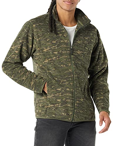 Amazon Essentials Men's Full-Zip Fleece Jacket (Available in Big & Tall), Dark Green Camo, X-Small