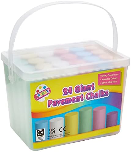 ART BOX 24 Giant Pavement Chalks in Tub Red