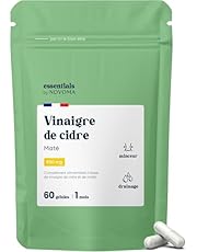 Vinaigre de Cidre avec Maté - Soutien pour le Métabolisme et le Drainage, 60 Gélules Végétales, Cure de 1 Mois, Fabriqué en France, Essentials by Novoma