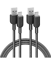 Anker Cable [2 Pack 6ft], USB A to Type C Charger Cord, Braided USB to USB C Cable for Samsung Galaxy Note 10/S10+ S10, LG V30 (USB 2.0, Black)