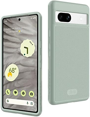 TUDIA MergeGrip [Military Grade] Designed for Google Pixel 7a Case (2023), [Drop Tested] Dual Layer Shockproof Slim Tough Non-Slip Heavy Duty Protective Phone Cases Cover - Green Lily