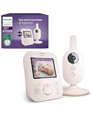 Philips Avent Vigilabebés con Vídeo: Certificado DEKRA, Privado y Seguro con Cámara y Audio, con Pantalla de 2,8&#34;, Zoom 2X, Visión Nocturna, Audio Bidireccional y Nanas (Modelo SCD881/26)