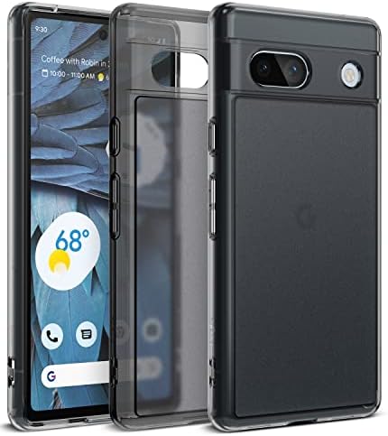 Ringke Fusion [Prevents Oily Smudges] Compatible with Google Pixel 7a Case 5G, Anti-Fingerprint Technology Easy to Hold Feels Velvety Soft Phone Cover for Women, Men - Matte Smoke Black