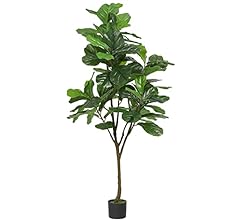 VIAGDO Artificial Fiddle Leaf Fig Tree 6ft Tall 86 Decorative Faux Fiddle Leaves Fake Fig Silk Tree in Pot Artificial Tree …