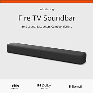 Amazon Fire TV Soundbar, 2.0 speaker with DTS Virtual:X and Dolby Audio, Bluetooth connectivity