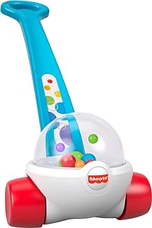 Fisher-Price Baby & Toddler Toy Corn Popper Blue Push-Along with Ball-Popping Action for Infants Ages 1+ Years, 2-Piece As...