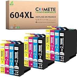 COMETE, Marque Française - 604XL - 12 Cartouches d'encre Compatibles avec Epson 604XL - pour Epson Expression 