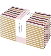 PurpleEssences Plain Striped Cloth Napkins - Set of 12-100% Cotton - 18 x 18 Inch - Fall Thanksgi...