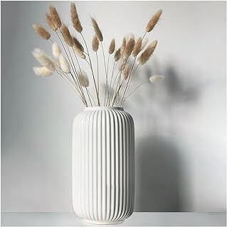 Hoge 20 CM Witte Keramische Vazen voor Home Decor Tafel Centerpieces, Geometrische Ontwerp Decoratieve Bloemen Vaas voor P...