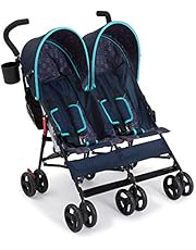 Delta Children LX Side by Side Stroller - with Recline, Storage &amp; Compact Fold, Night Sky