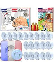 [Pack x20] Cache Prise Bébé Français Amovible [ Sans Clef Ni Adhésif ] - Invention 100% Made In France - Cache-Prise Bebe - Sécurité Domestique Et Puériculture Pour Protection Prise Courant Électrique