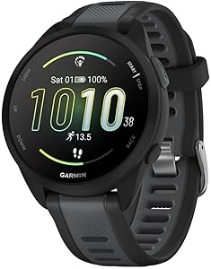 Garmin Forerunner 165, Running Smartwatch, Colorful AMOLED Display, Training Metrics and Recovery Insights, Black