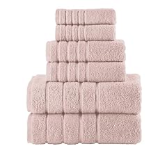 Elegant Comfort 4 Lines Viscose Stripe 6-Piece Premium Towel Set - 100% Turkish Cotton High Absorbent Luxury Bathroom Towel…