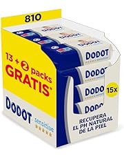 Dodot Toallitas Sensitive para Bebé, 15 Paquetes De 54 Unidades = 810 Toallitas, Óptima Protección para la Piel