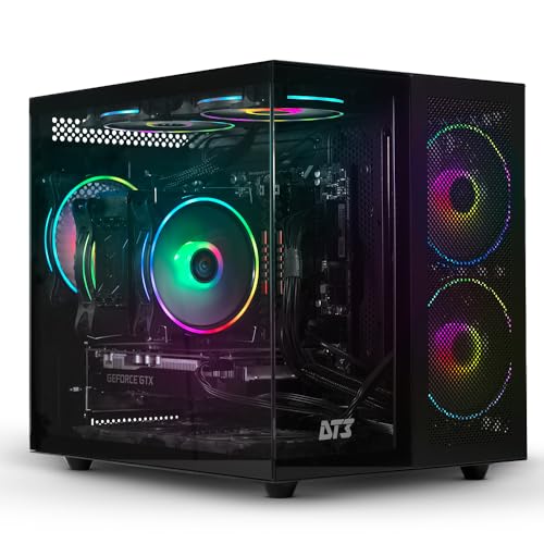 Gabinete Gamer DT3 HyperFlow, super compacto, tipo aquário em vidro temperado, M-ATX/Mini-ITX, USB Tipo C