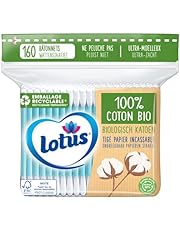 Lotus Coton-Tiges en Papier et Coton Bio - Sachet 160 Bâtonnets