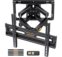 Perlegear Full Motion TV Wall Mount for 32-65 Inch TVs up to 99 lbs, Max VESA 400x400mm, Fits 16”/12” Wood Studs, Adjustabl…