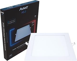 Painel Plafon Inteligente LED Smart Wi-Fi compatível com Alexa, linha NEO, 24W, 30x30, Embutir, Quadrado, Luz branca e ama...