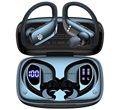 bmani Wireless Earbuds Bluetooth Headphones 48hrs Play Back Sport Earphones with LED Display Over-Ear Buds with Earhooks Bu…