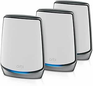 NETGEAR Orbi WiFi 6 Mesh WLAN System (RBK853) | Triband Mesh, Router mit 2x Satelliten | WLAN-Abdeckung bis zu 525 m², über 100 Geräte bis 6 GBit/s (AX6000)| einfache App Installation