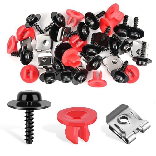 GOOACC 10 Sets Engine Splash Shield Guard Undertray Cover Screws Bolt Nut Clip Torx Pan Head SEMS Tapping Screw for Ford W702