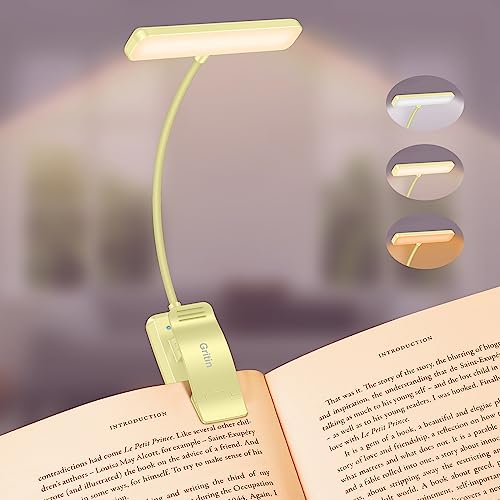 Gritin 19 LED Luz de Lectura, Lámpara de Lectura USB Recargable de 360° Flexible con 3 Modos de Iluminación - Protección Ocul