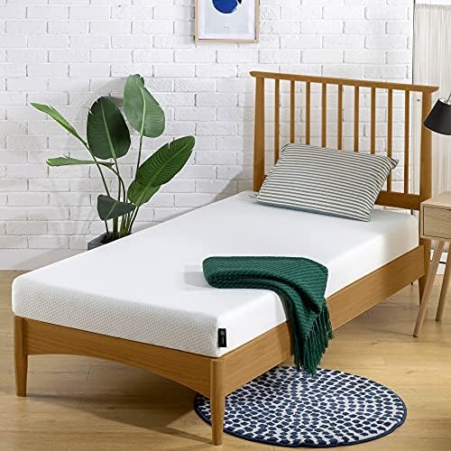 ZINUS 5 Inch Memory Foam Mattress, Twin, Fiberglass Free, Bunk Bed, Trundle Bed, Day Bed Compatible, White