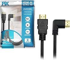 PIX Cabo HDMI 2.0 4K 19 Pinos - Plug 90 Graus, 2 Metros