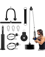 Meteor LAT and Lift Pulley System – Home Gym Cable Pulley for Biceps, Triceps, Shoulders &amp; Back Workout – Silent Pulley, High-Strength Cables &amp; Detachable Handle