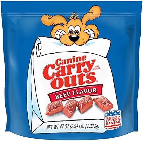 Canine Carry Outs Beef Flavor Dog Treats, 47 Ounce Bag (Pack of 4)