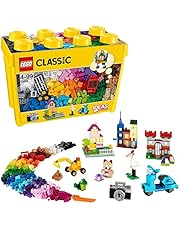 Lego Classic La Boîte de Briques Créatives Deluxe, Jouet Créatif et Rangement, Fenêtres et Roues, Plaques de Route, Cadeau Enfants 4 Ans et Plus 10698