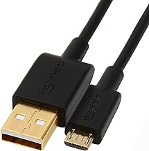 Amazon Basics USB-A to Micro USB Fast Charging Cable, 480Mbps Transfer Speed with Gold-Plated Plugs, USB 2.0, 6 Foot, Black