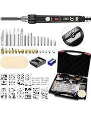 52pcs Kit Pirograbador de Madera,Ockered Kit Pirograbdores Electrico 60W Temperatura Regulable entre 200° C y 480° C, Soldador Pirografo Profesional para Madera, Cuero, Grabado