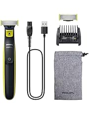 Philips OneBlade - Authentique tondeuse à barbe électrique, rasoir, 1 lame pour le visage, 1 sabot réglable 5 en 1, 1 lame de remplacement, 1 pochette souple (modèle QP2724/30)