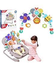 HappyKidsClub Carrito Bebe Juguetes, Juguetes Bebes 0 3 6 9 12 18 Meses Regalo Niño Sonajero Bebe 3-6 Meses Regalo Bebe Recien Nacido Niña Niño Cuna Carro Bebe Juguete Sensoriales