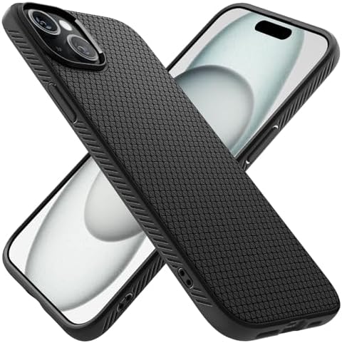 Spigen Liquid Air Designed for iPhone 15 Plus Case (2023) [Military-Grade Protection] - Matte Black