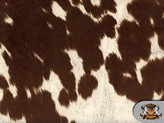 Suede Velvet Cow Print Udder Madness Upholstery Fabric 54" Wide Sold by The Yard (Deep Copper Cream)