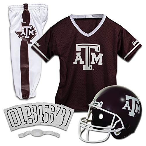 Franklin Sports NCAA Texas A&M Aggies Kids College Football Uniform Set - Youth Uniform Set - Includes Jersey, Helmet, Pants 