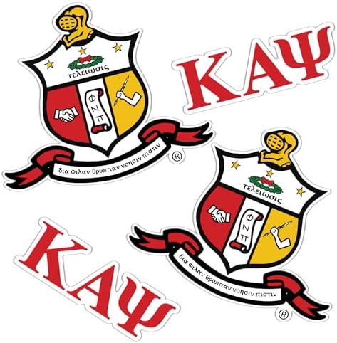 Desert Cactus Kappa Alpha Psi Stickers Stickers 2-Pack CrestKAP Yo Nupe Divine 9 Greek Letter Decal for Window Laptop Computer Car (Crest Sticker)