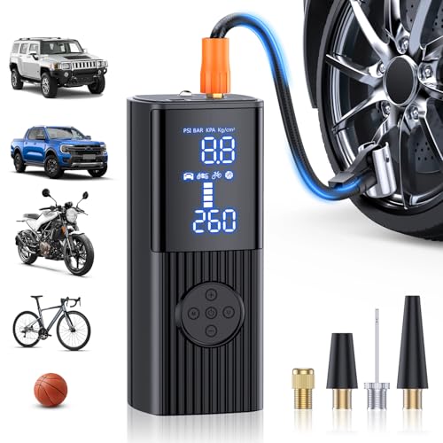 Tire Inflator Portable Air Compressor, 180PSI & 25000mAh Portable Air Compressor with Accurate Pressure Gauge, 3X Faster Infl