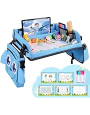 VSIFEHSO Bandeja de Mesa para Niños Mesa Coche Niños Plegable con Tablero Impermeable del Acolchado Suave Bandeja de Viaje Niños Bandeja de Regazo para Coche/Avión/Mesa de Bebé