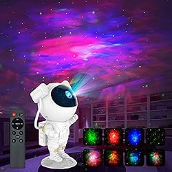 Projetor de luz de galáxia em forma de astronauta, projetor Space Buddy, luz noturna para quarto, controle rem