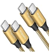 etguuds Gold USB C to USB C Cable [3ft, 2-Pack], 60W Fast Charging Type C to Type C Charger Cable...