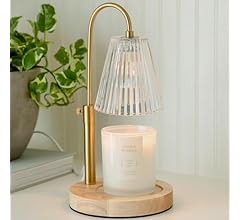 Wood Candle Warmer Lamp with Large Round Base, Adjustable Height, Timer, Dimmer, 4 Bulbs Included – Electric Candle Lamp fo…