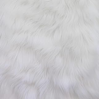 Faux Fake Fur Long Pile Luxury Shaggy/Craft, Sewing, Cosplay, Costume, Decorations / 60" Wide/Sold by The Yard (White, 58"...