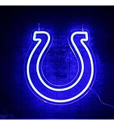 Colts Team Logo Neon Sign Football Neon Sign for Room Decor Sports Neon Light LED Sign for Sports...