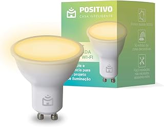 Smart Lâmpada Spot Wi-Fi Positivo Casa Inteligente, Dicroica, GU10, 350lm, LED 4,5W, Bivolt - Compatível com Alexa, Branco...