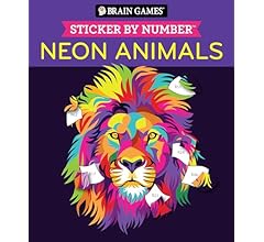 Brain Games - Sticker by Number: Neon Animals